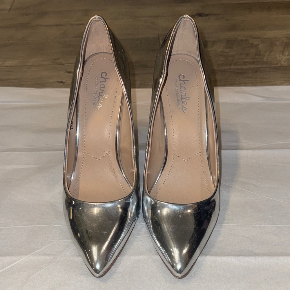 Charles by Charles David Metallic Silver Pointed-Toe Pumps by Charles David